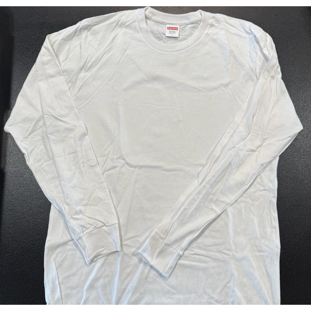 Supreme Blank White Long Sleeve T-Shirt *NEW*Size M